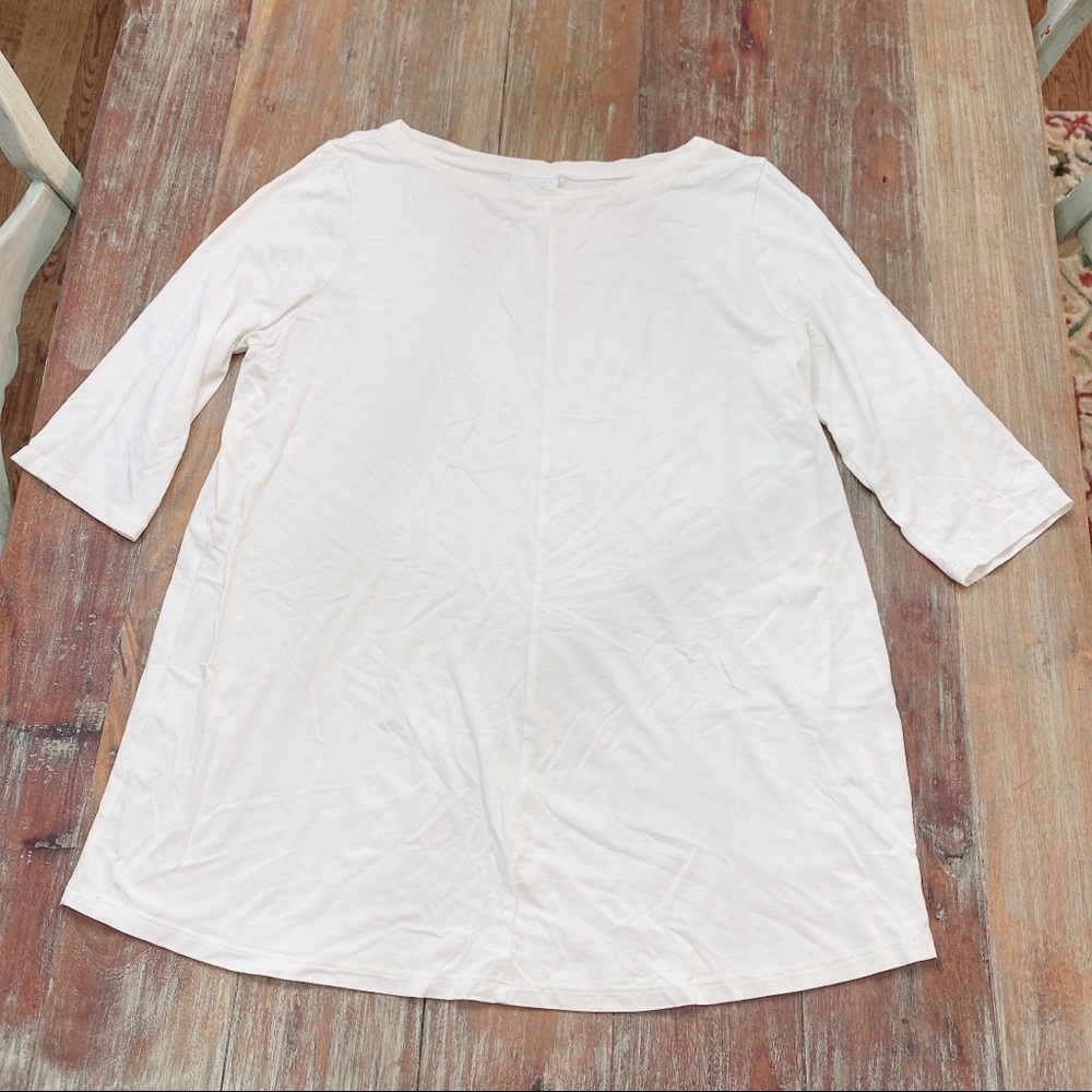 J. Jill White Three-Quarter Sleeve Tunic Top